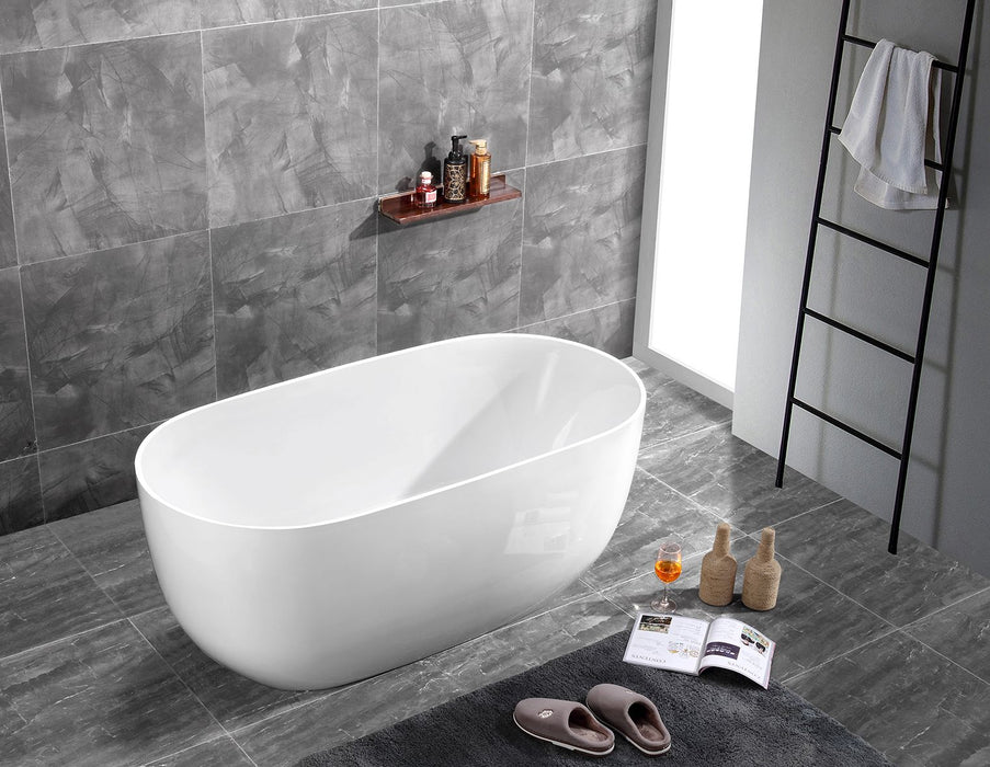 Eviva Clair 60" Freestanding White Acrylic Bathtub