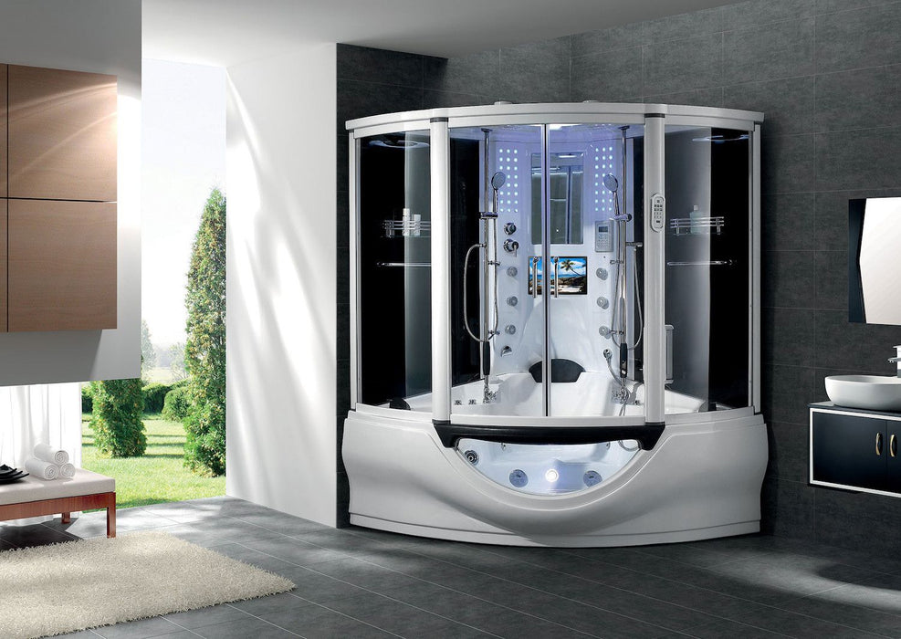 Maya Bath The Superior Platinum White 2-Person Freestanding Steam Shower