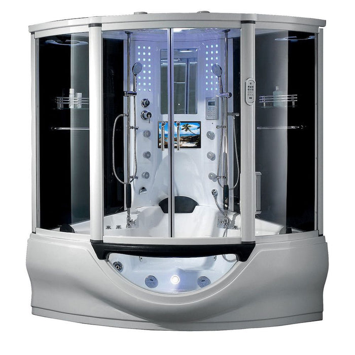 Maya Bath The Superior Platinum White 2-Person Freestanding Steam Shower