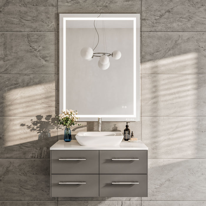 Eviva Glow 48"W x 32"H Rectangular Frameless LED Mirror