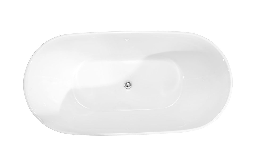 Eviva Clair 60" Freestanding White Acrylic Bathtub