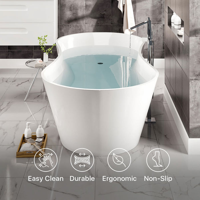 Eviva Smile Free Standing 67" Acrylic Bathtub