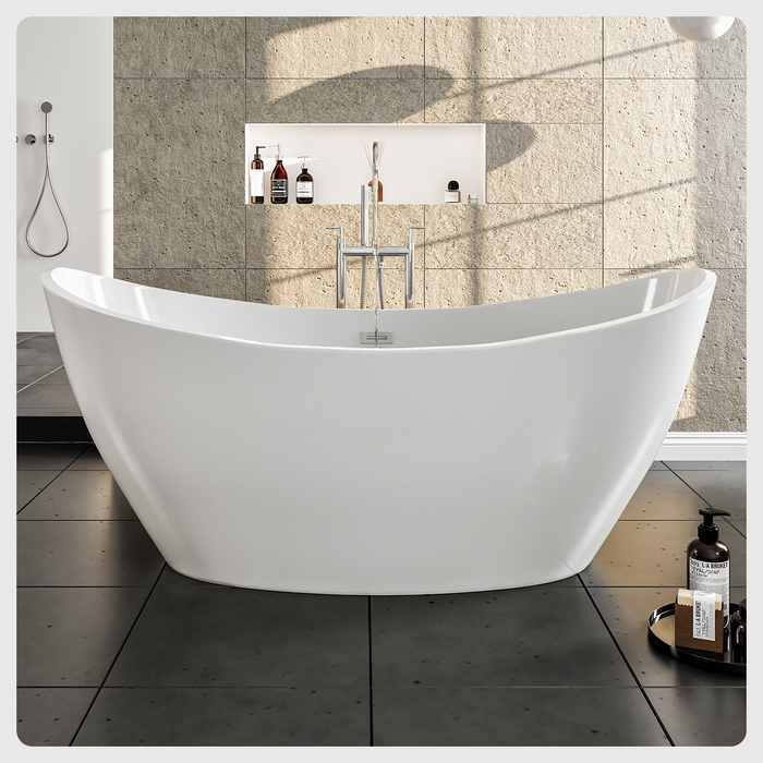 Eviva Bella 67" White Acrylic Free Standing Bathtub