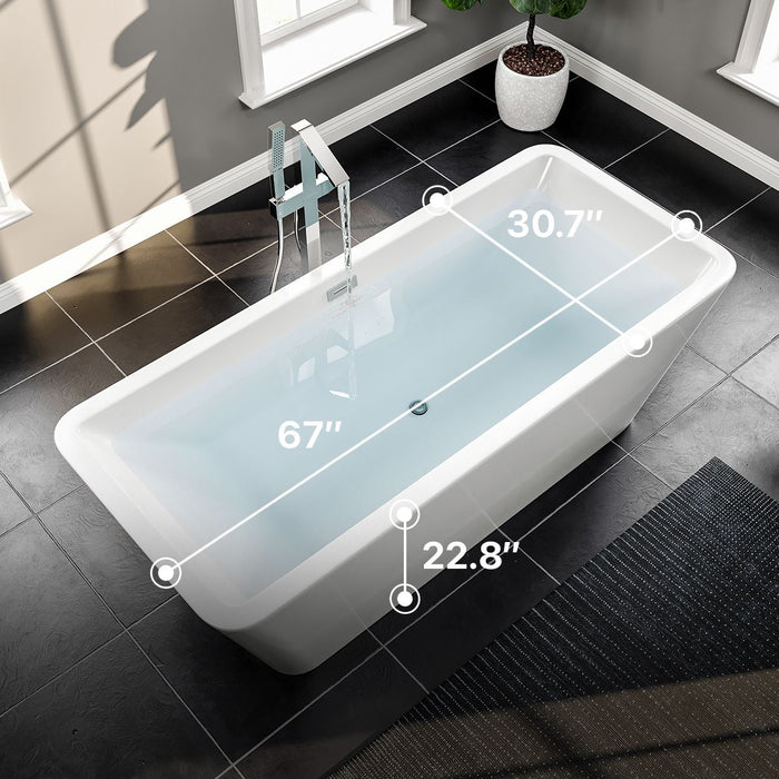 Eviva Eclipse 67 inch White Freestanding Bathtub